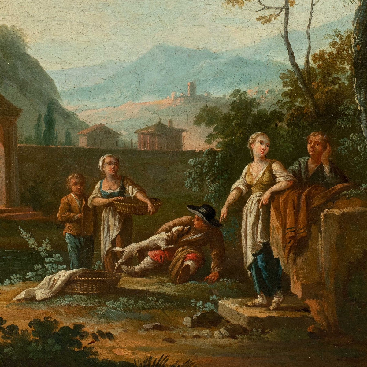 Jean-Baptiste Caudot (Nancy 1682 - Nancy 1757) - Paysage arcadien avec personnages au repos.-photo-2