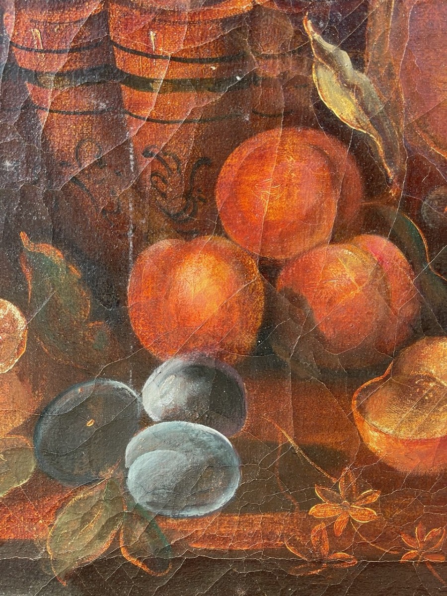 Peintre italien (XIXe siècle) - Nature morte aux fruits.-photo-2