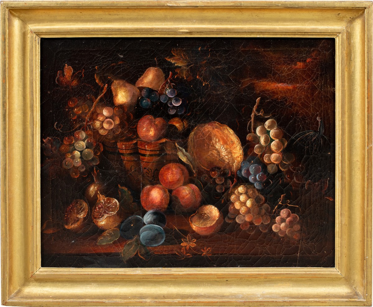 Peintre italien (XIXe siècle) - Nature morte aux fruits.