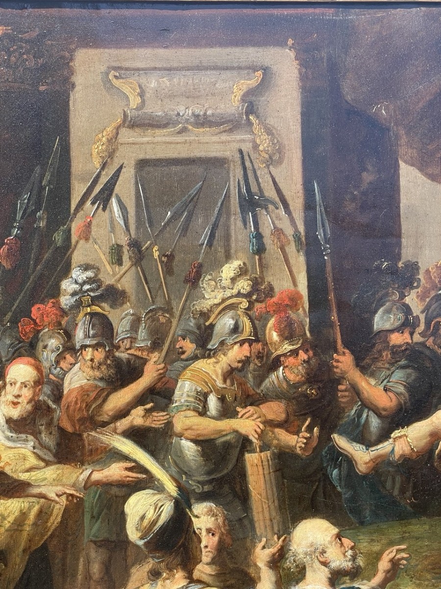 Pauwels Casteels (antwerp C.1625 - 1697) - David Before King Saul.-photo-2