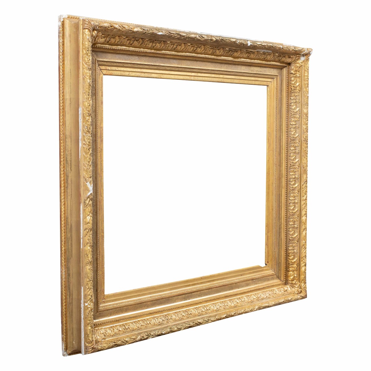 Carved And Gilded Wood Frame With Pastiglia Reliefs. Italy, Late 19th Century.-photo-3
