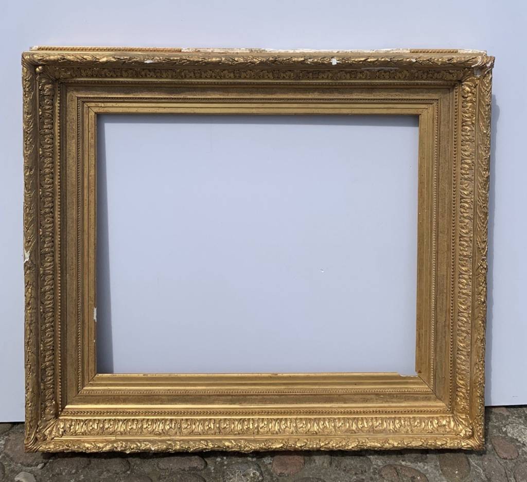 Carved And Gilded Wood Frame With Pastiglia Reliefs. Italy, Late 19th Century.-photo-1