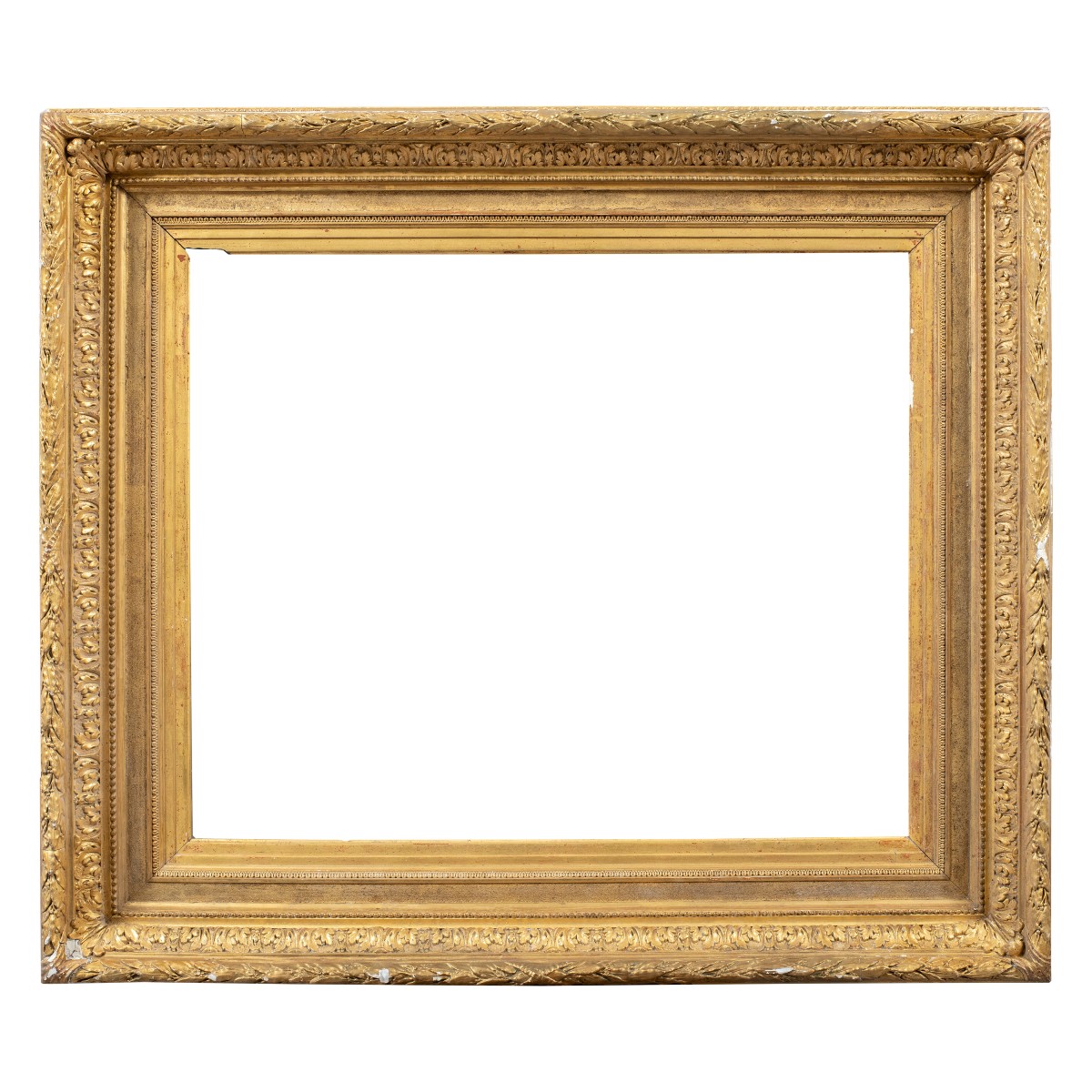 Carved And Gilded Wood Frame With Pastiglia Reliefs. Italy, Late 19th Century.