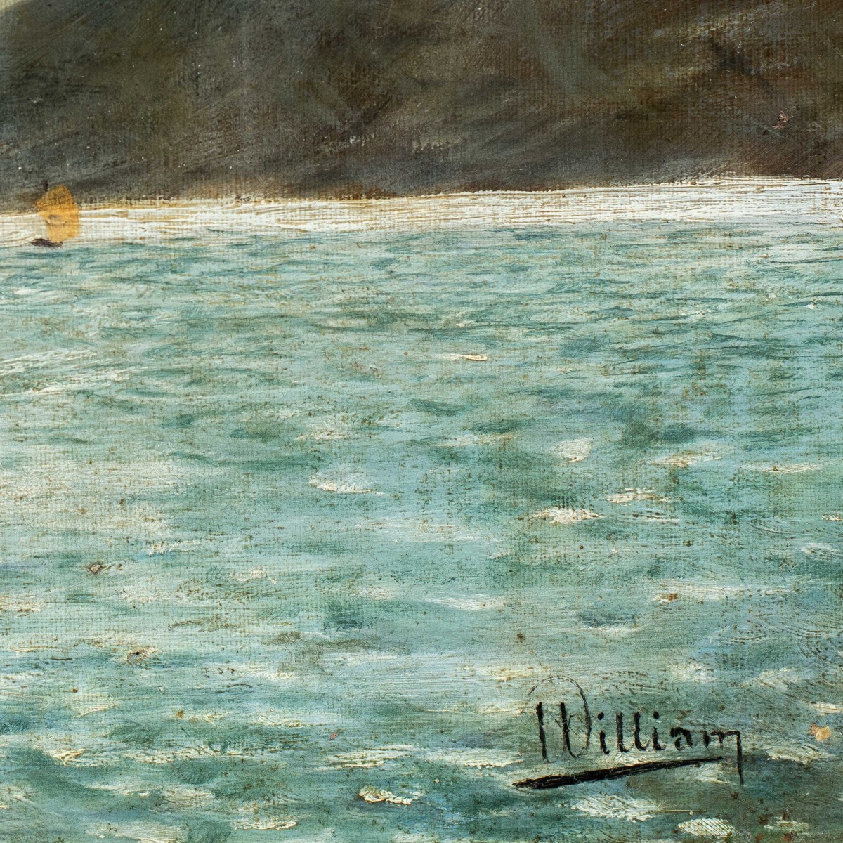 British Painter (19th - 20th Century) - Alpine Lake Landscape With Boathouse.-photo-3
