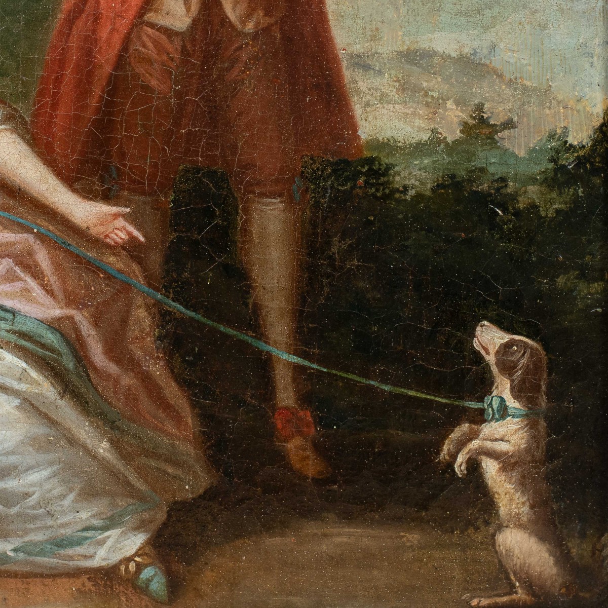 French Painter (18th Century) - Flute Player And Dog.-photo-3