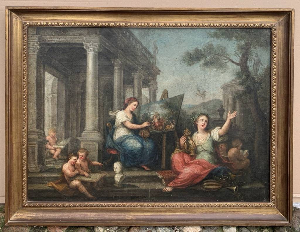 Maître français (XVIIIe siècle) - Allégorie des Arts.-photo-4