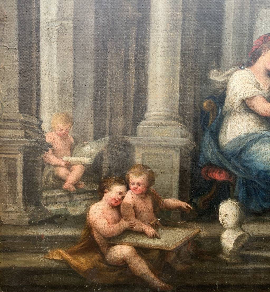 Maître français (XVIIIe siècle) - Allégorie des Arts.-photo-2