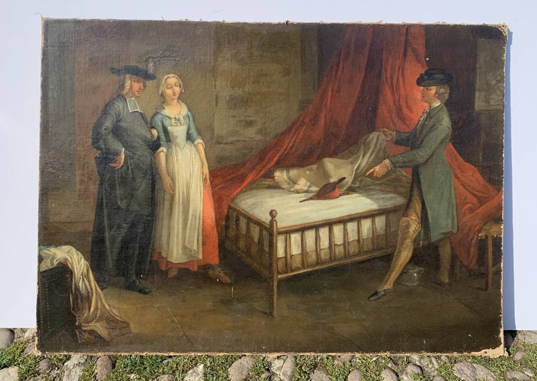 Peintre français (XVIIIe siècle) - L'Allusion au soufflet.-photo-1