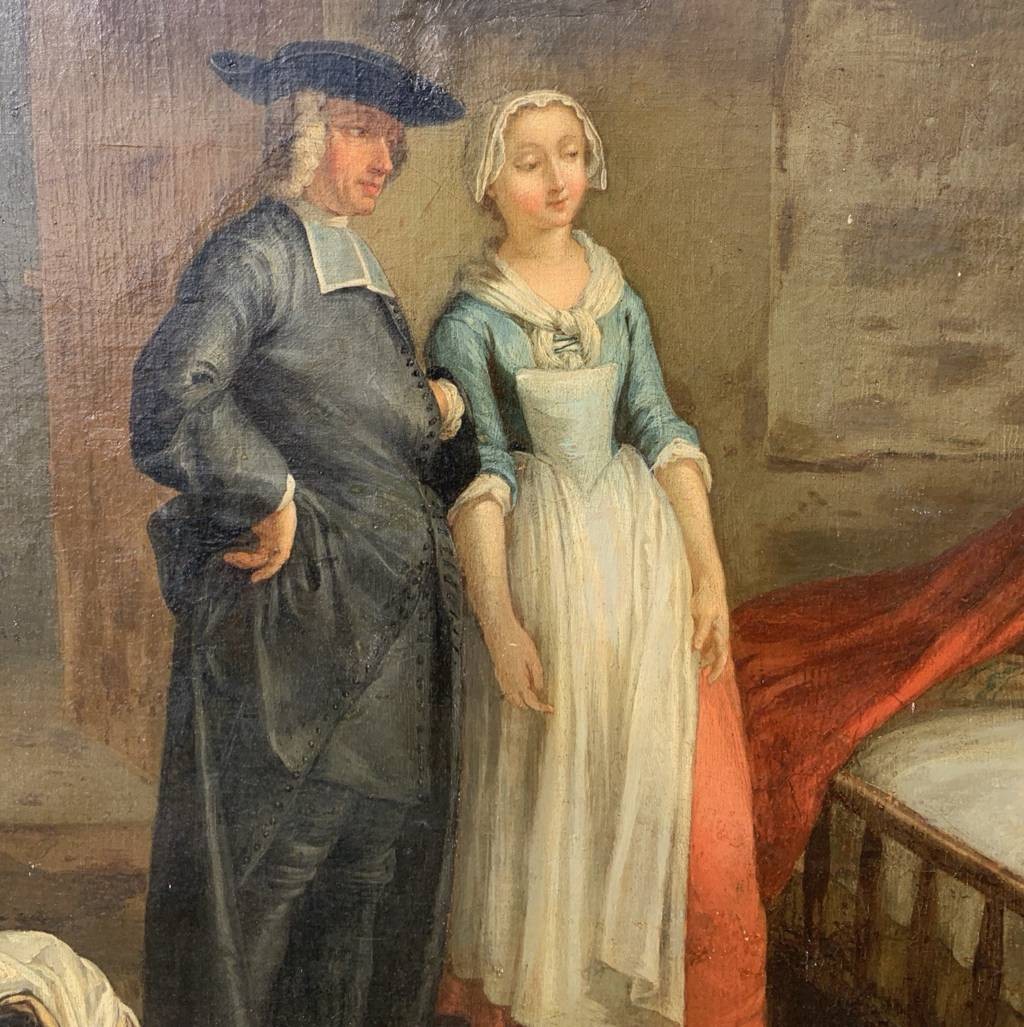 Peintre français (XVIIIe siècle) - L'Allusion au soufflet.-photo-3