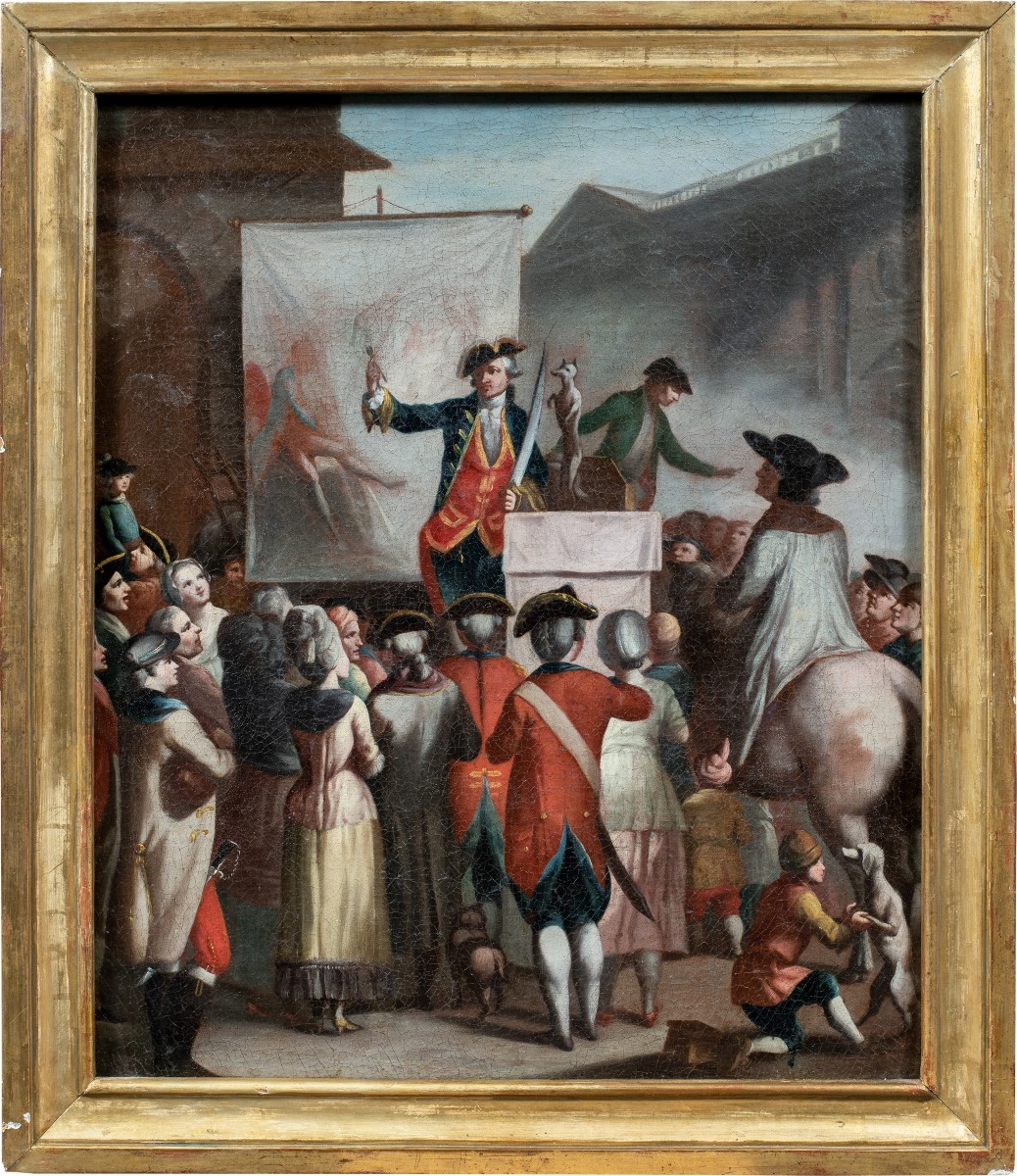 Italian Painter (18th Century) - Square Show With The Mountebank.