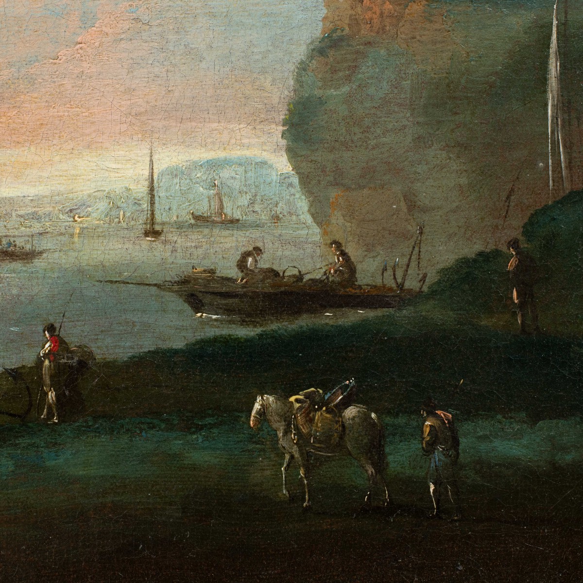 Giuseppe Bernardino Bison (xviii) - Fantastic Landscape With A Citadel And Equestrian Statue.-photo-3