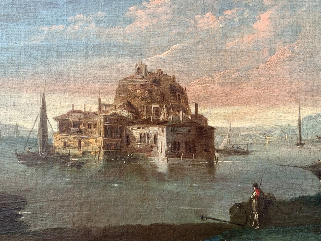 Giuseppe Bernardino Bison (xviii) - Fantastic Landscape With A Citadel And Equestrian Statue.-photo-2