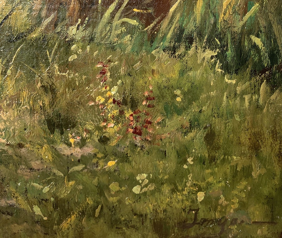Peintre européen (fin du XIXe siècle) - Vaches au pâturage.-photo-3