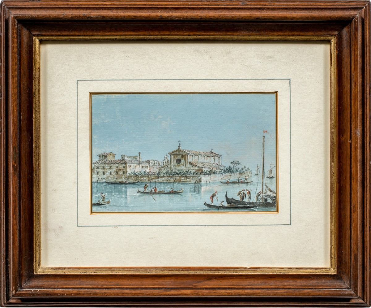 Giacomo Guardi (venice 1764 - 1835) - Venice, View Of The Island Of San Lazzaro Degli Armeni.