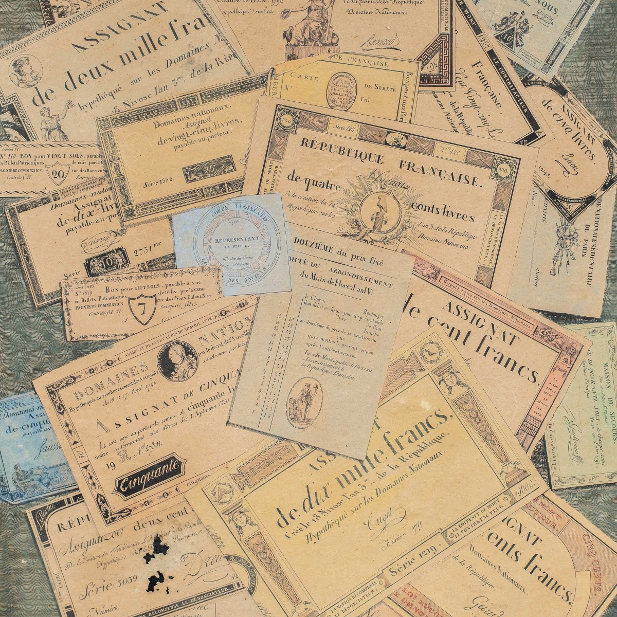 A.a. Lejeune (active 18th Century), Attributed - Trompe l'Oeil With Assignats And Documents.-photo-2
