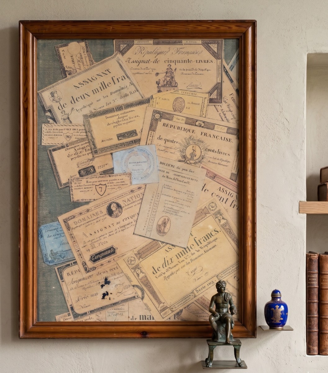 A.a. Lejeune (active 18th Century), Attributed - Trompe l'Oeil With Assignats And Documents.-photo-4