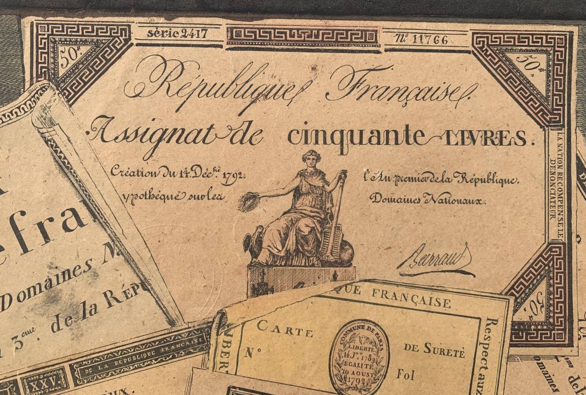 A.a. Lejeune (active 18th Century), Attributed - Trompe l'Oeil With Assignats And Documents.-photo-2