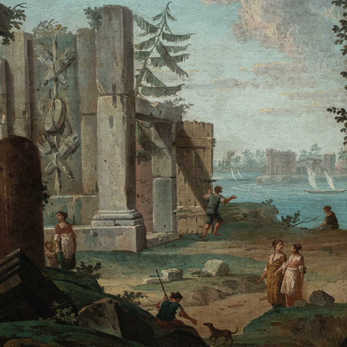 Antonio Joli (modena, 1700 – Naples, 1777) – Architectural Caprice With Ruins And Figures.-photo-2