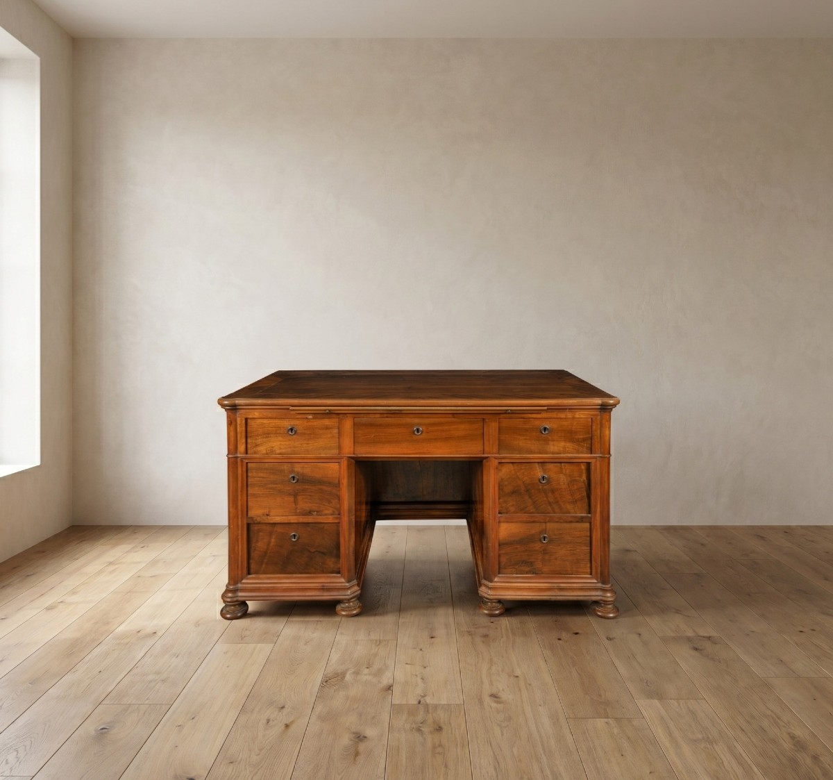 Bureau-banc en placage de noyer. Italie, première moitié du XIXe siècle.-photo-3