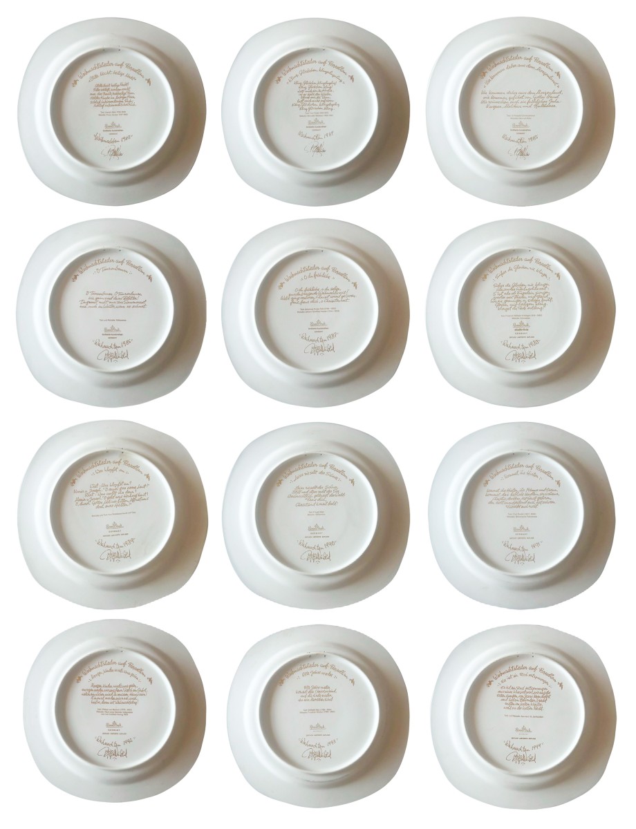 Complete Set Of Twelve Christmas Plates "weihnachtsteller Auf Porzellan" (1983–1994).-photo-2