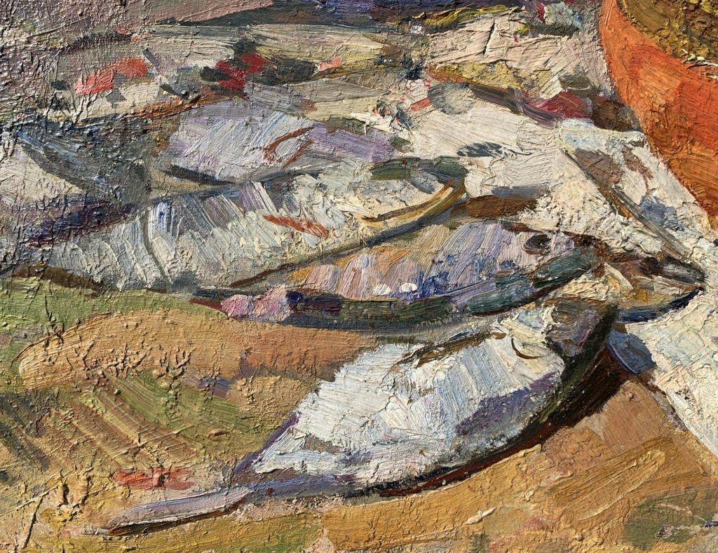 Lev Pavlovich Khodchenko (shimanovka, 1912–1998) – Still Life With Fish And A Vase.-photo-1