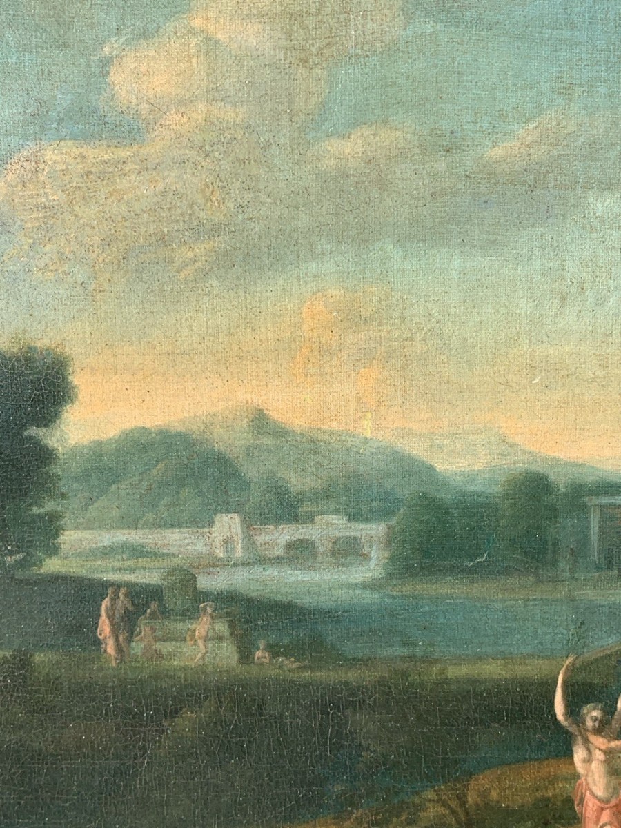 Cercle d'Hendrik Frans van Lint (Anvers 1684 - Rome 1763) - Apollon et Daphné.-photo-3