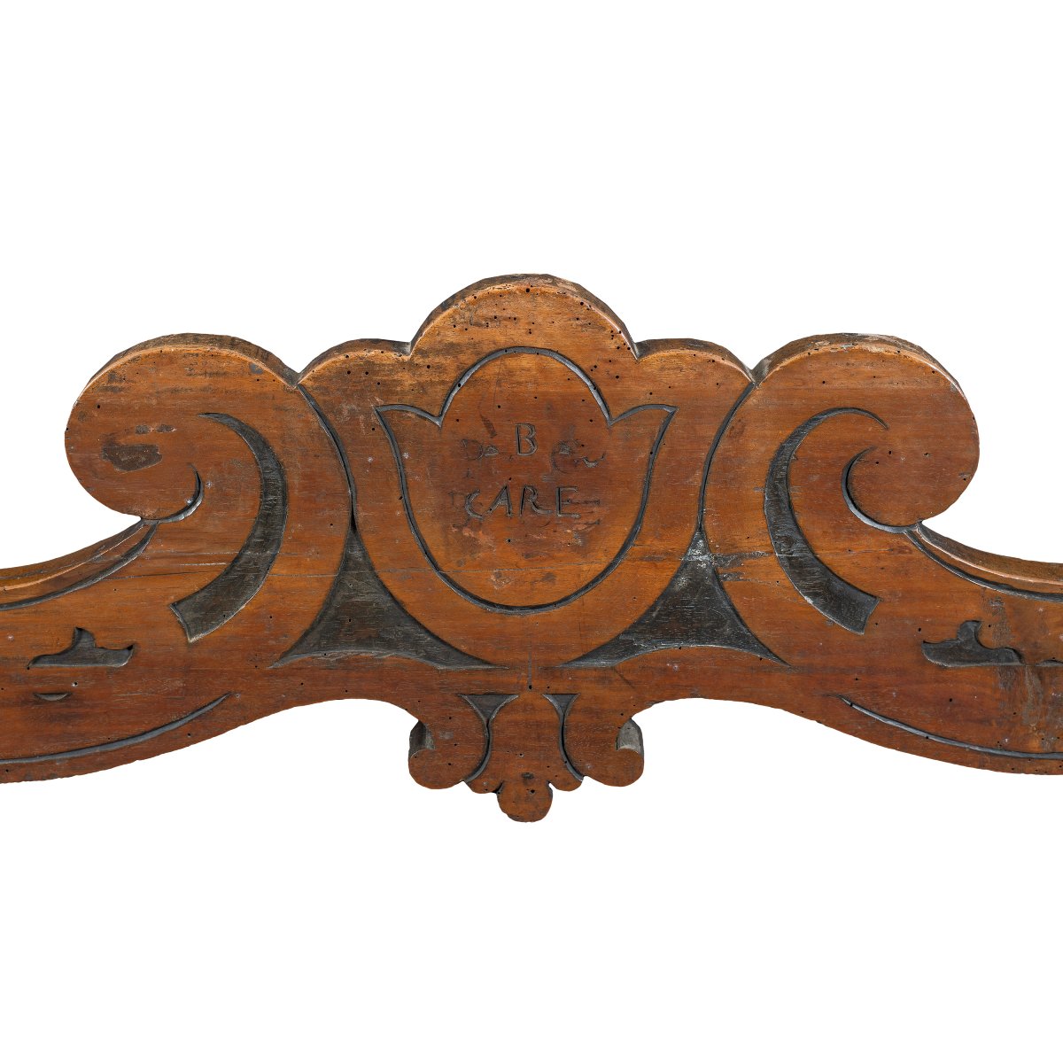 Pair Of Carved Solid Walnut Stately Benches. Northern Italy, 17th Century.-photo-3