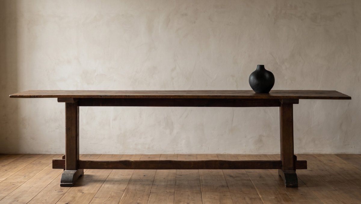 Refectory Table In Solid Walnut, Italy, 17th Century.-photo-3