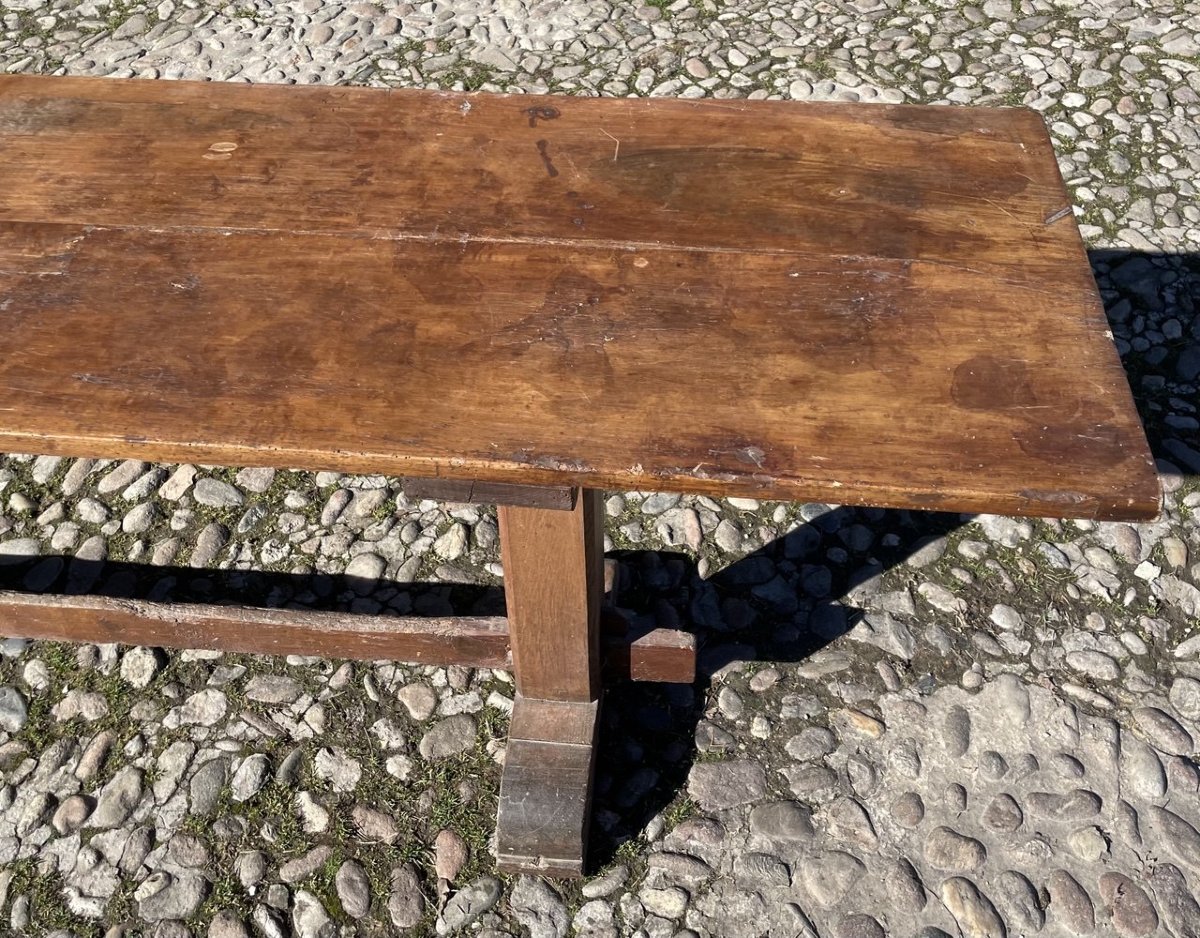 Refectory Table In Solid Walnut, Italy, 17th Century.-photo-1
