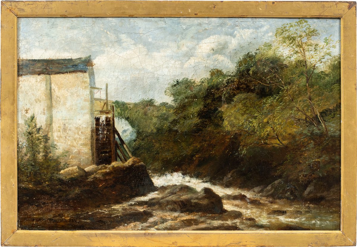 European Painter (19th Century) - Landscape With Mill And Stream.