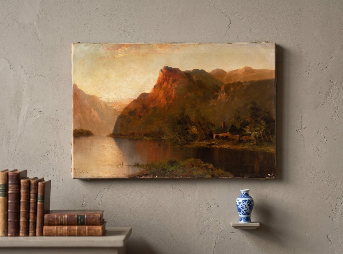 John Macwhirter Ra (slateford, Edinburgh 1839–london 1911) — View Of Loch Lomond At Sunset.-photo-4