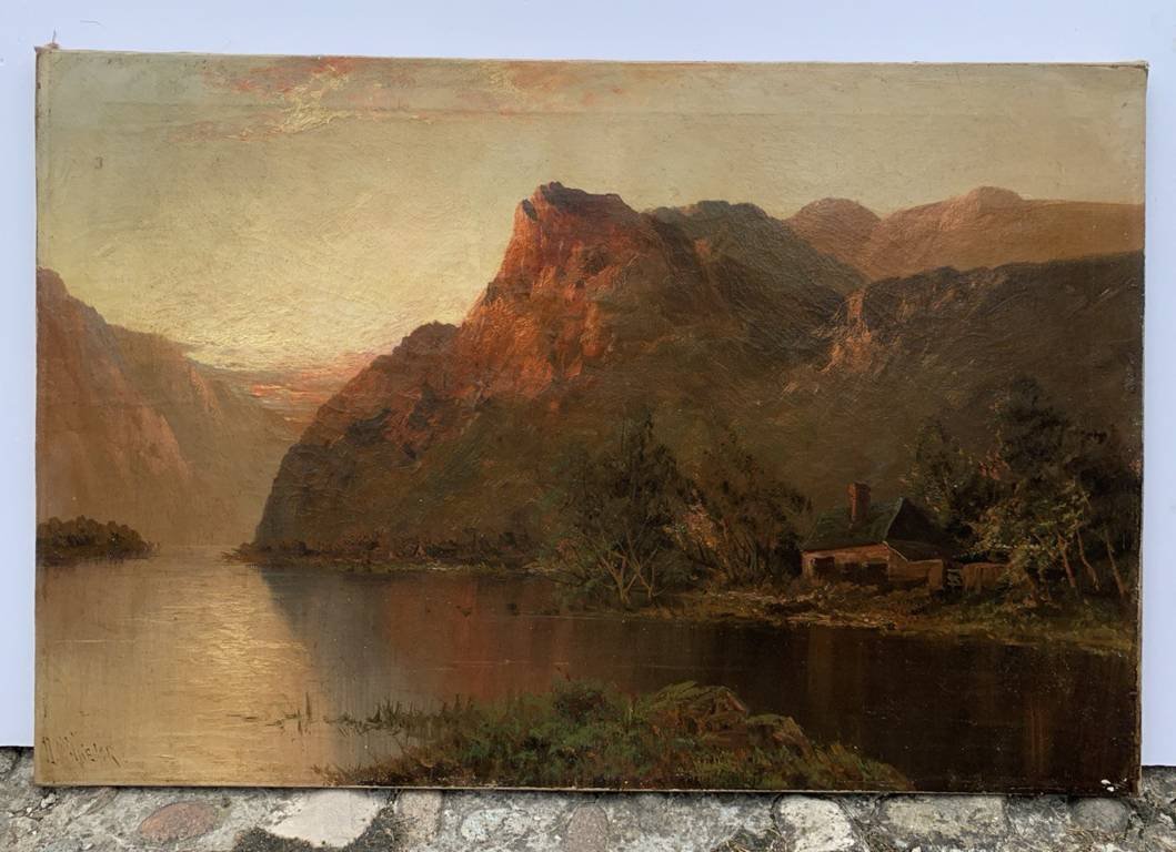 John Macwhirter Ra (slateford, Edinburgh 1839–london 1911) — View Of Loch Lomond At Sunset.-photo-1