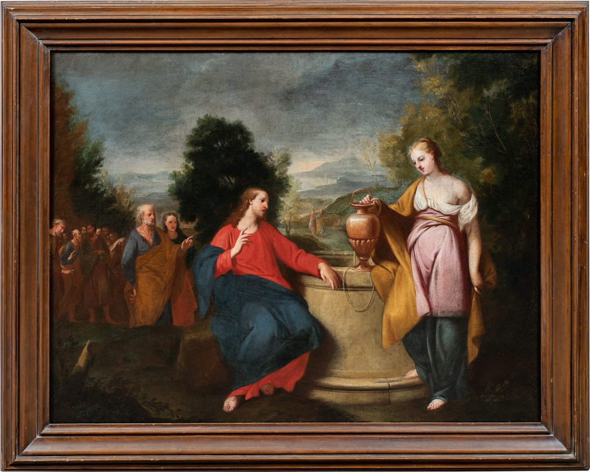 Gregorio Lazzarini (Venise 1655-Villabona Veronese 1730) - Le Christ et la Samaritaine au puits