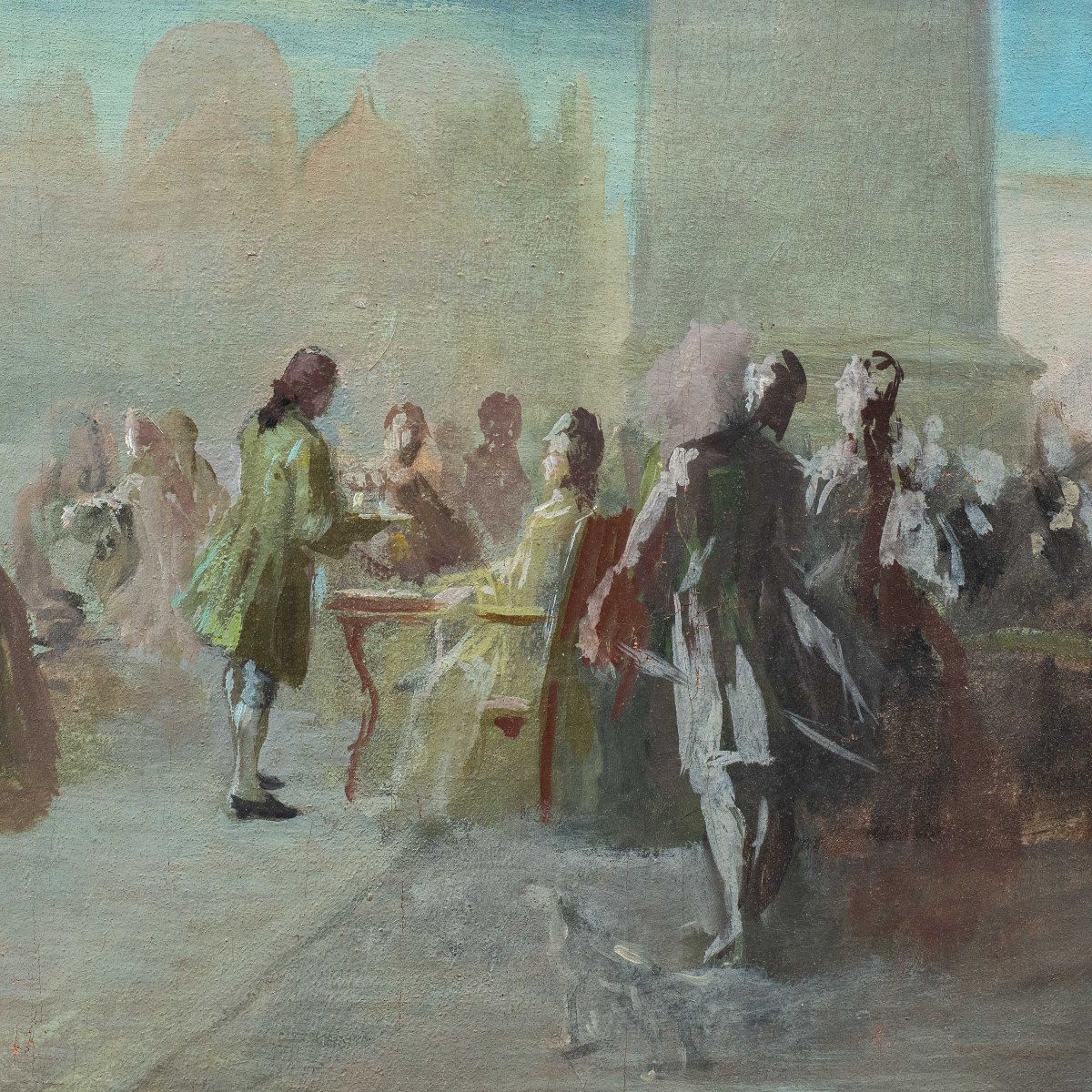 Venetian Painter (early 20th Century) - Carnival In Venice, Piazza San Marco.-photo-2