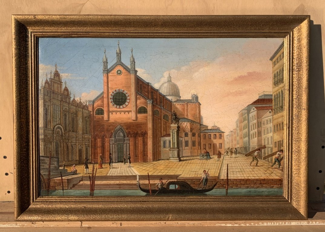 Peintre vénitien (XIXe siècle) - Venise, vue du Campo Santi Giovanni e Paolo.-photo-4