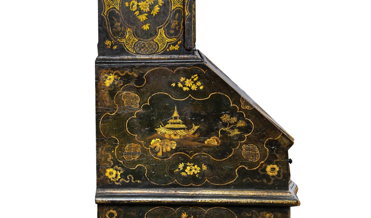Two-piece Trumeau In Lacquered And Gilded Wood With Chinoiserie Motifs. Venice, 18th Century.-photo-3