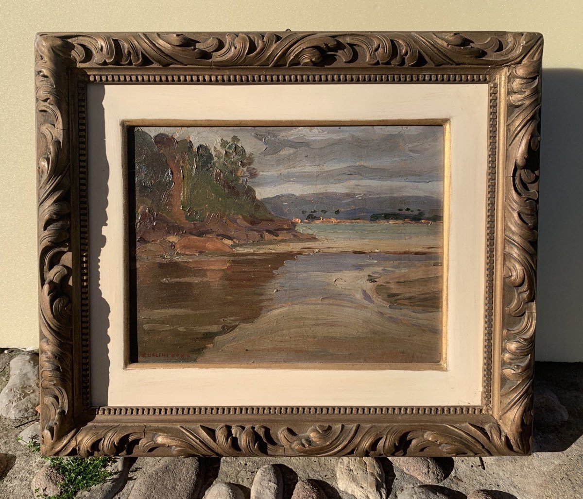 Ottone Zorlini (Trévise 1891 - São Paulo 1967) - Paysage avec lac et montagnes.-photo-4