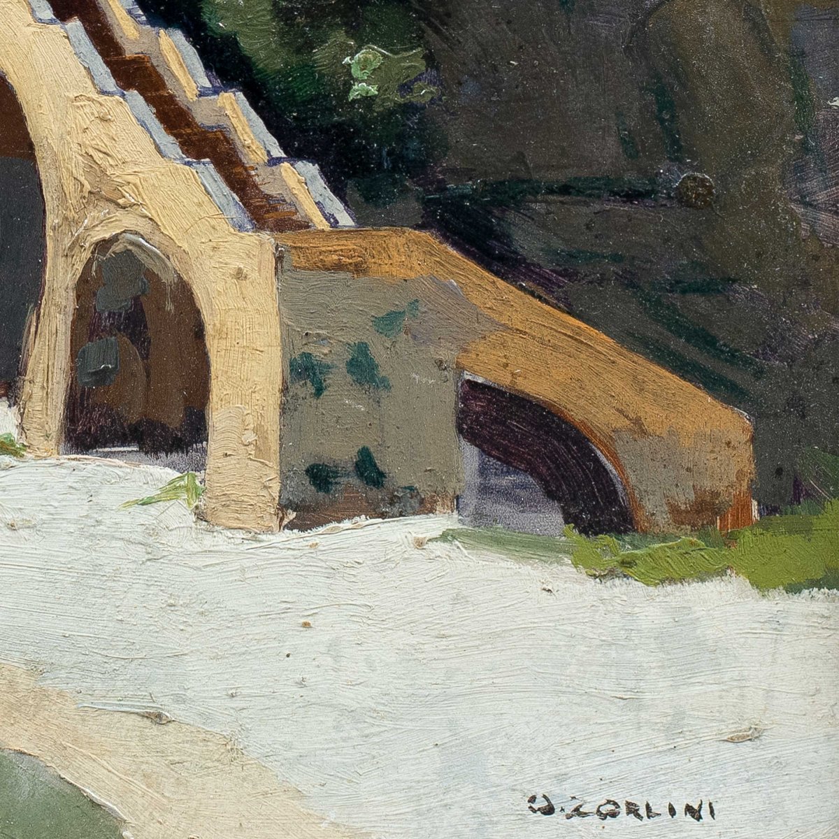 Ottone Zorlini (treviso 1891 - São Paulo 1967) - Landscape With Stairway.-photo-2