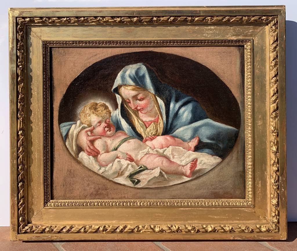 Venetian Painter (18th Century) - Madonna And Child.-photo-4