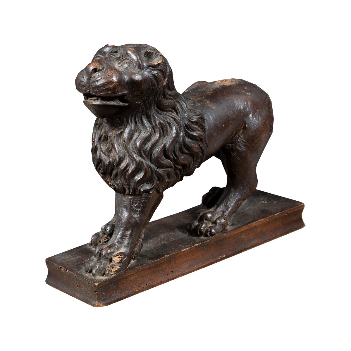 Sculpteur italien (XVIe siècle) - Lion en pose héraldique.-photo-2