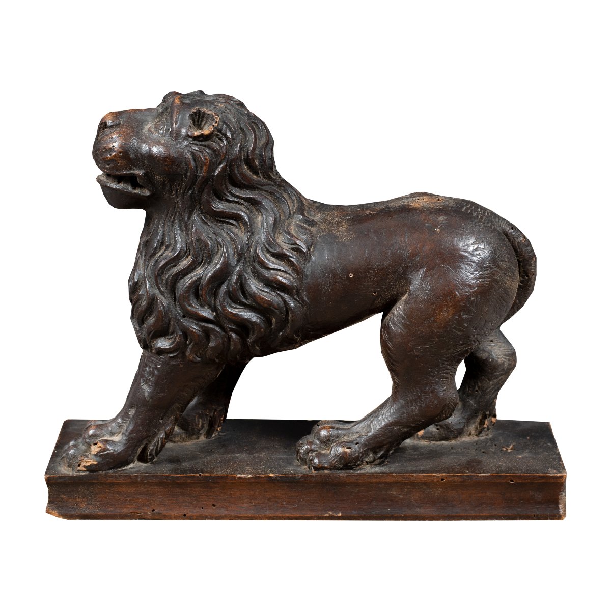 Sculpteur italien (XVIe siècle) - Lion en pose héraldique.-photo-3
