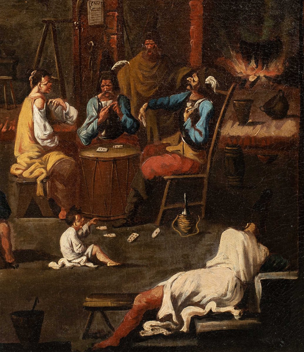 Attribué à Alessandro Magnasco (Gênes 1667-1749) - Scène de taverne avec joueurs de cartes.-photo-2