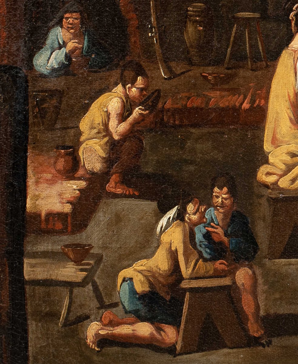 Attribué à Alessandro Magnasco (Gênes 1667-1749) - Scène de taverne avec joueurs de cartes.-photo-3