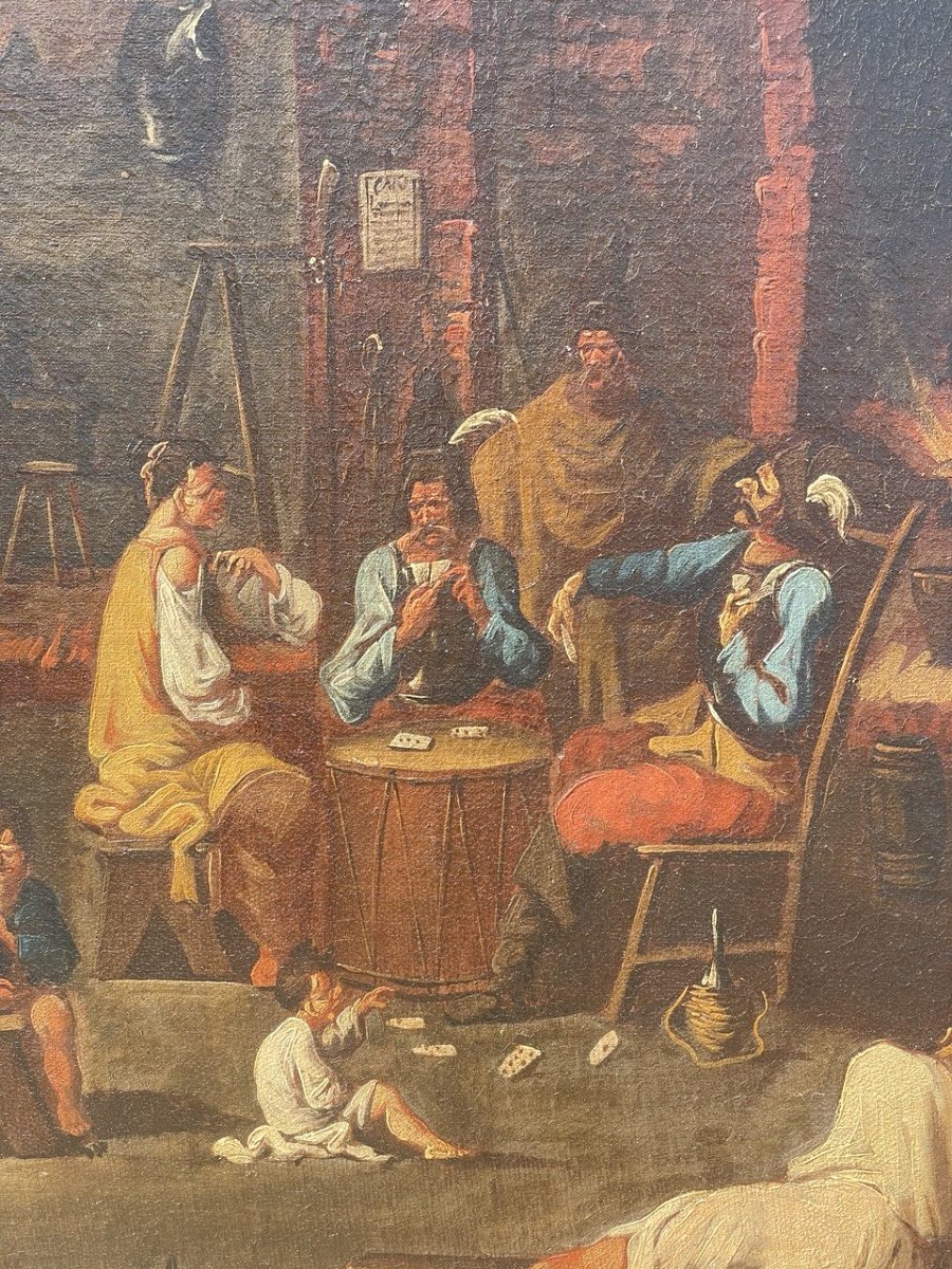 Attribué à Alessandro Magnasco (Gênes 1667-1749) - Scène de taverne avec joueurs de cartes.-photo-3