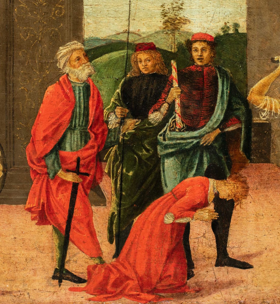 Vincenzo di Antonio Frediani (Lucques 1481-1504) - Prédelle avec la Décollation d'un saint.-photo-2