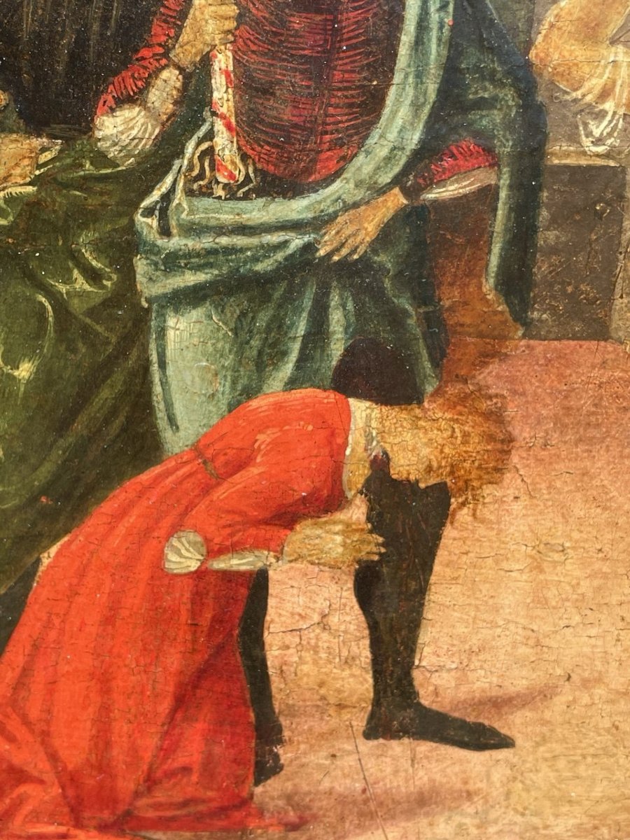 Vincenzo di Antonio Frediani (Lucques 1481-1504) - Prédelle avec la Décollation d'un saint.-photo-4