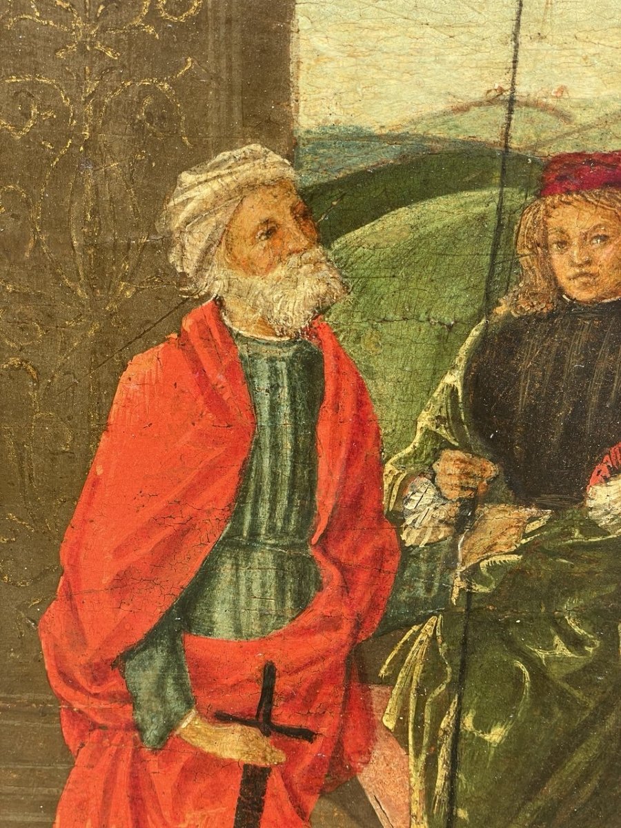 Vincenzo di Antonio Frediani (Lucques 1481-1504) - Prédelle avec la Décollation d'un saint.-photo-5