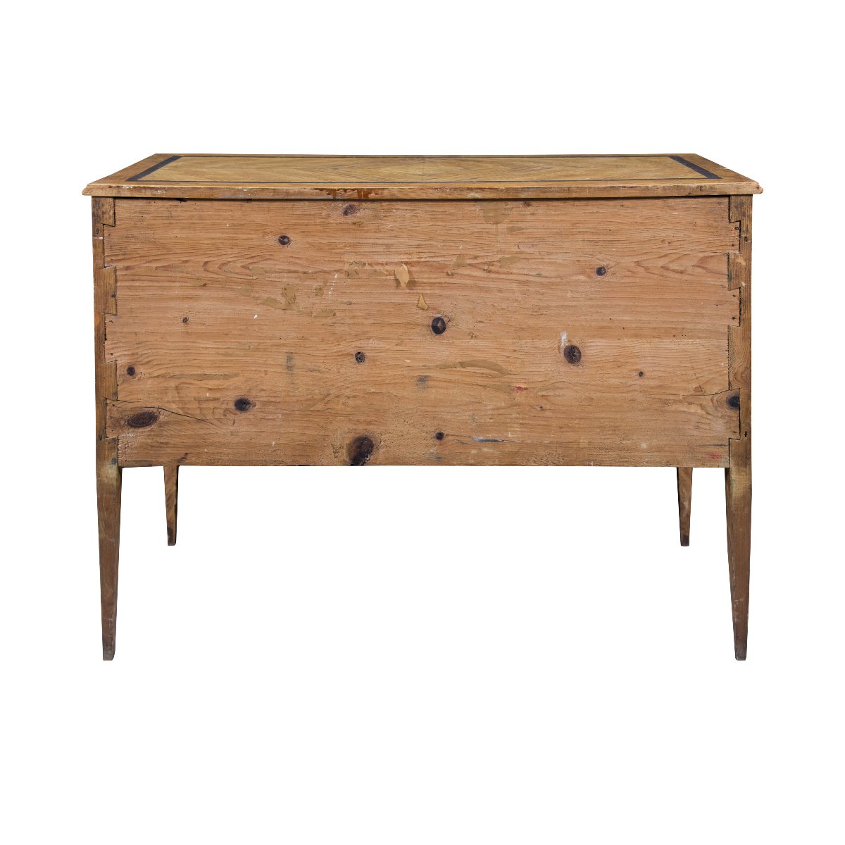 Commode en bois laqué et peint imitant le loupe. Toscane, fin du XVIIIe siècle.-photo-3