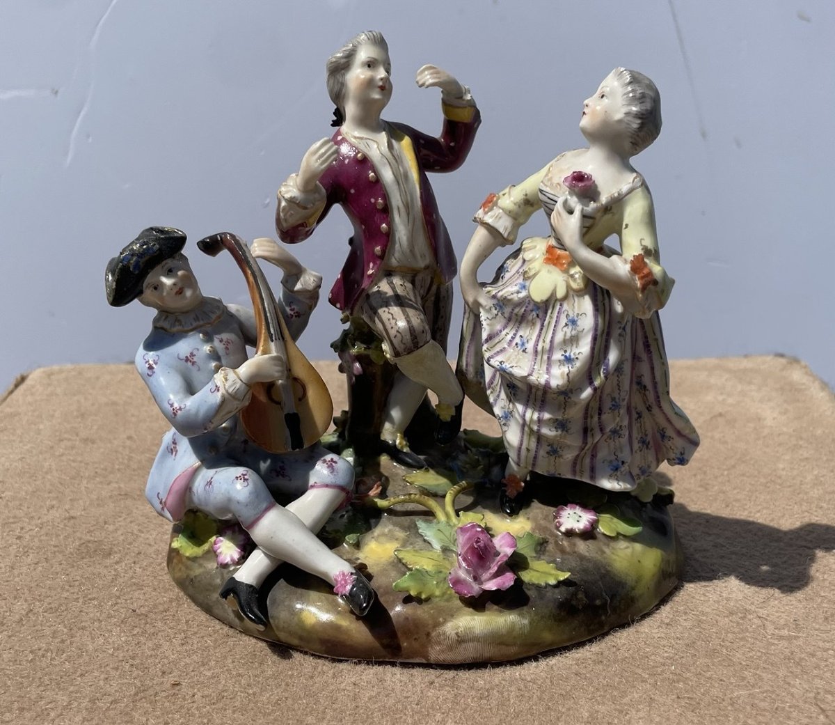 Polychrome Porcelain Group. German Manufacture, Late 19th Century.-photo-2