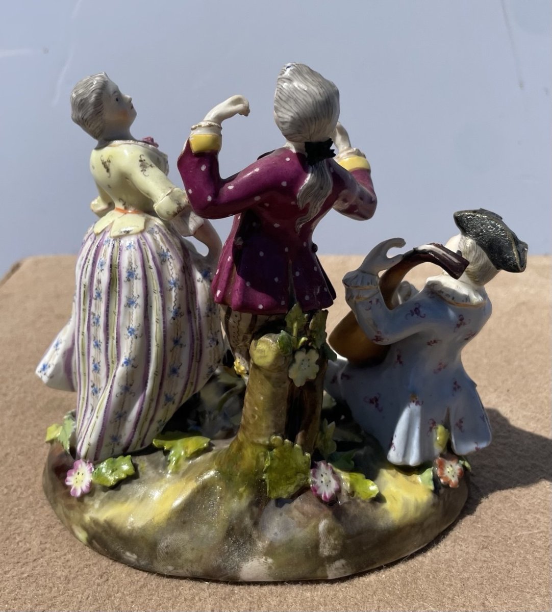 Polychrome Porcelain Group. German Manufacture, Late 19th Century.-photo-3
